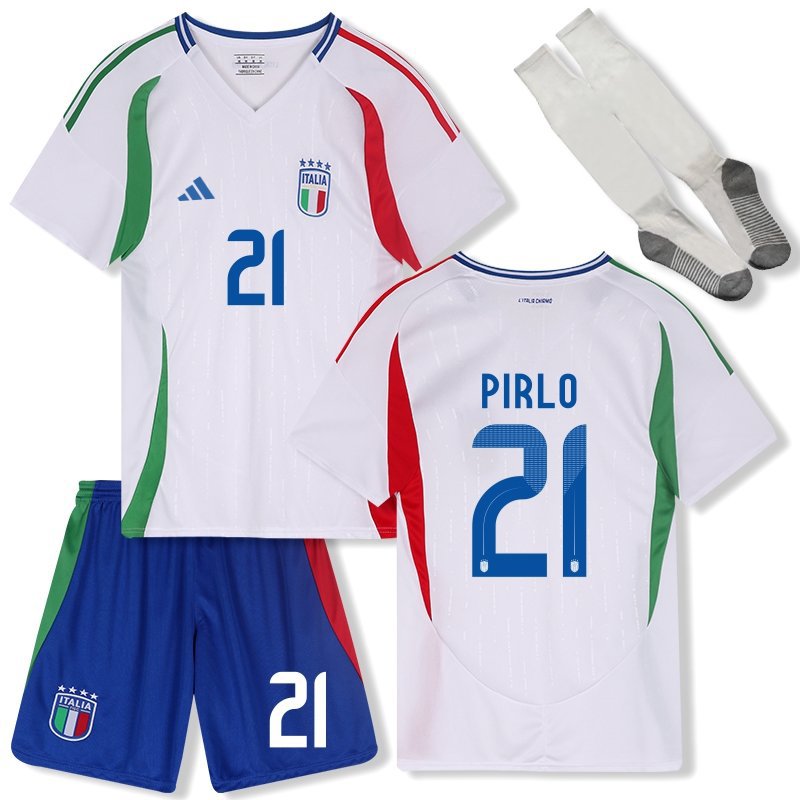 Italien Trikot Auswärts Pirlo 21 EM 2024 für Kinder