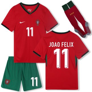 João Félix 11 Portugal Heimtrikot EM 2024 Fußballtrikots für Kinder