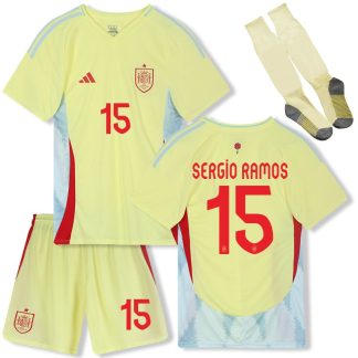 Sergio Ramos 15 Spanien Kinder Auswärts EM 2024 Trikot - gelb