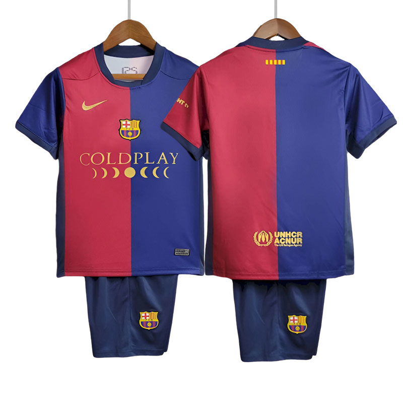 Fußballtrikot Kinder Set Barcelona Heimtrikot 24/25 Local Sponsor Coldplay